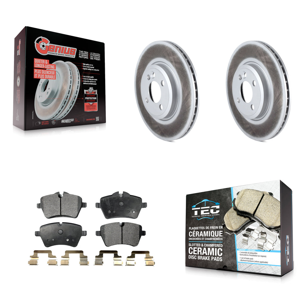 Front Coated Disc Brake Rotors And Ceramic Pads Kit For Mini Cooper Countryman