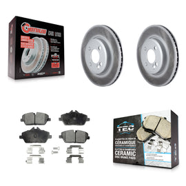 Front Coated Disc Brake Rotors And Ceramic Pads Kit For Mini Cooper