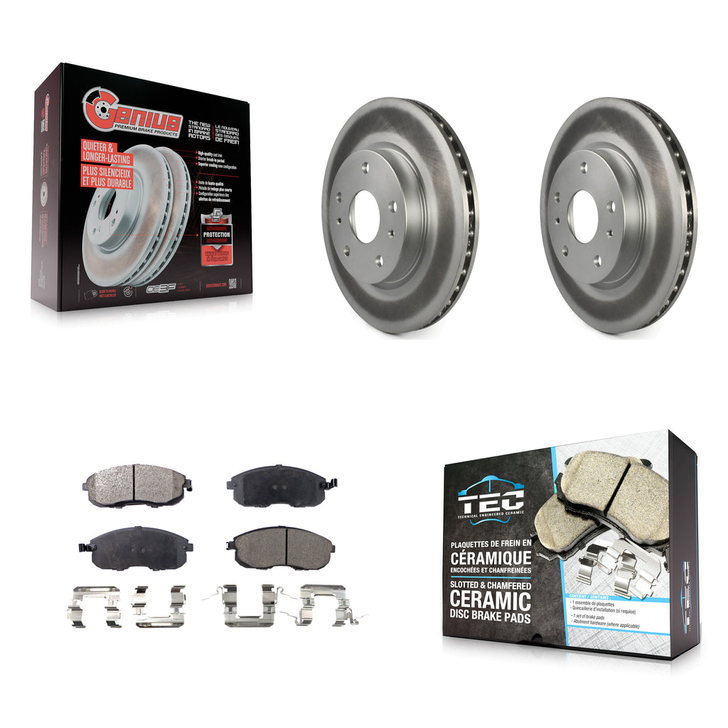 Front Coated Disc Brake Rotors And Ceramic Pads Kit For Suzuki SX4 Crossover