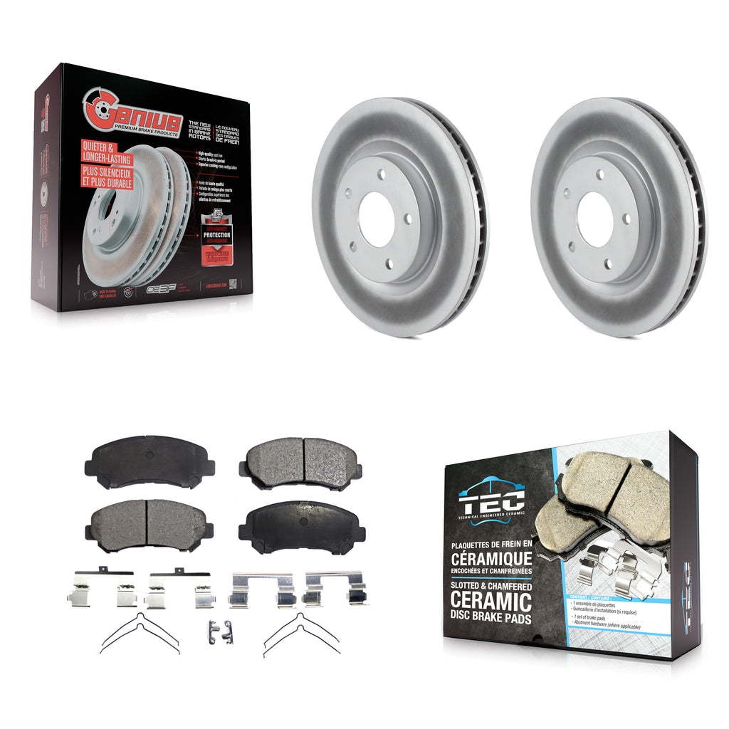 Front Coated Disc Brake Rotors And Ceramic Pads Kit For Nissan Rogue Select