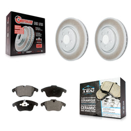 Front Coated Brake Rotor Ceramic Pad Kit For Jaguar XF S-Type XK XJ8 Vanden Plas