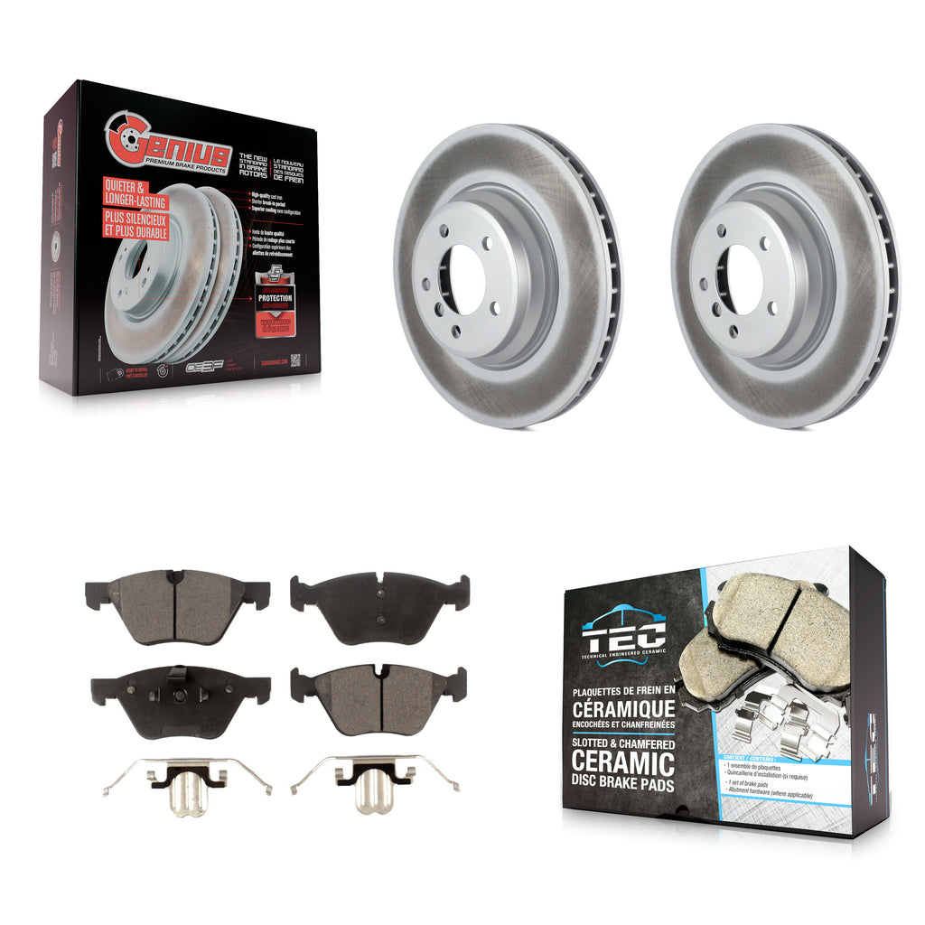 [Front] 2007 BMW 335xi Premium Coated Rotors & Ceramic Pads Brake Kit For Max Braking