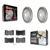 Front Coat Brake Rotors Ceramic Pad Kit For INFINITI G37 Q50 Nissan 370Z Q60 M37