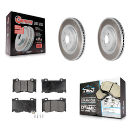 Front Coat Brake Rotors Ceramic Pad Kit For INFINITI G37 Q50 Nissan 370Z Q60 M37