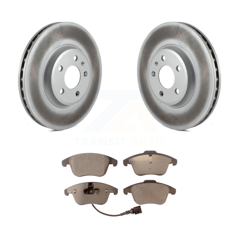 Front Coated Disc Brake Rotors And Ceramic Pads Kit For Audi A5 Quattro