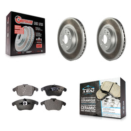 Front Coated Brake Rotor Ceramic Pad Kit For Volvo S60 XC70 S80 Land Rover Range