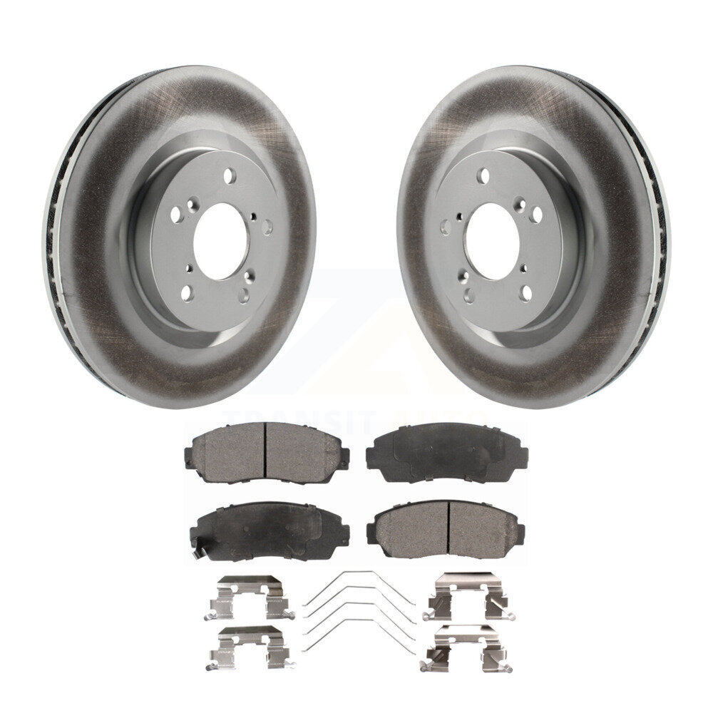 Front Coated Disc Brake Rotors And Ceramic Pads Kit For 2011-2014 Honda Odyssey