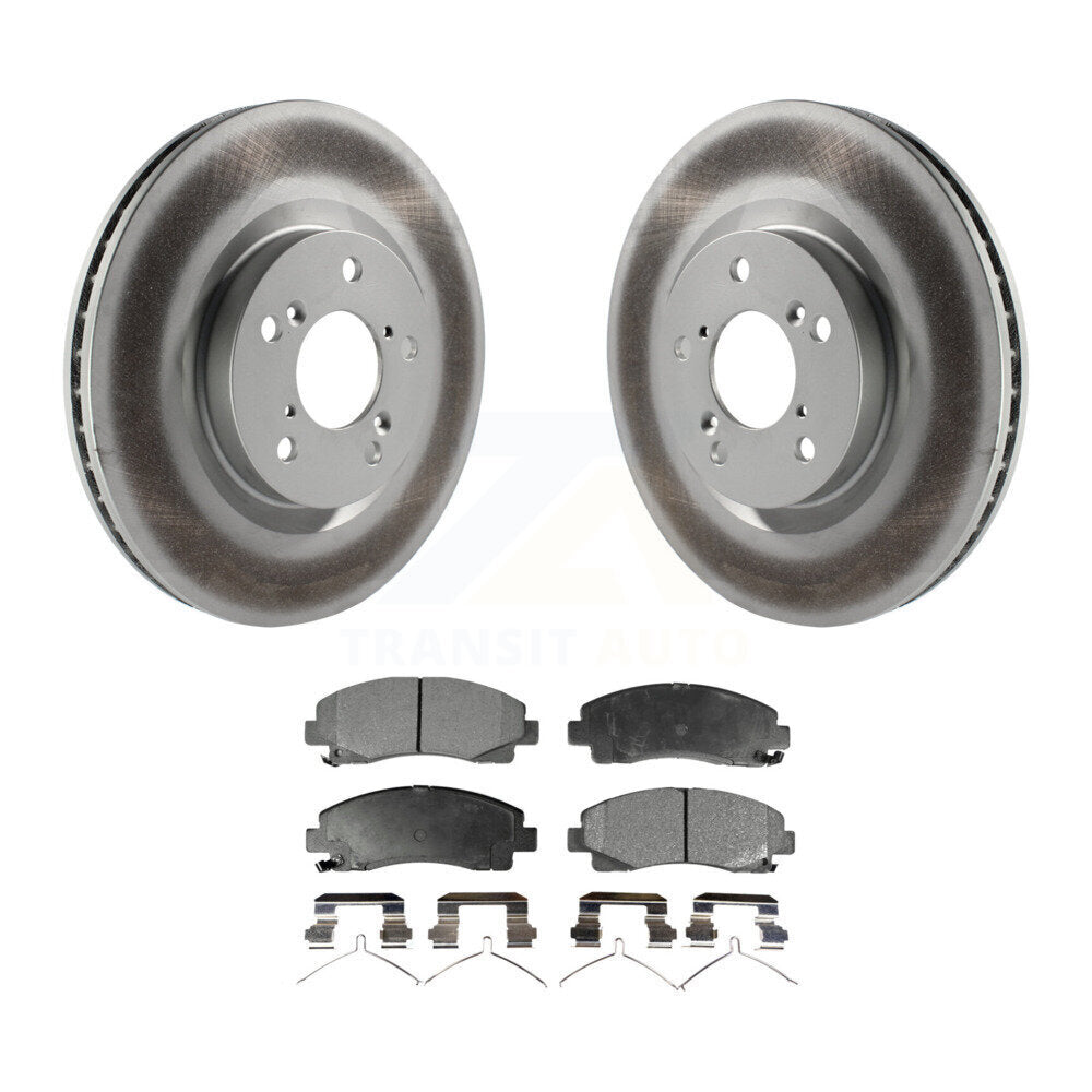 Front Coated Disc Brake Rotors And Ceramic Pads Kit For 2009-2014 Acura TL