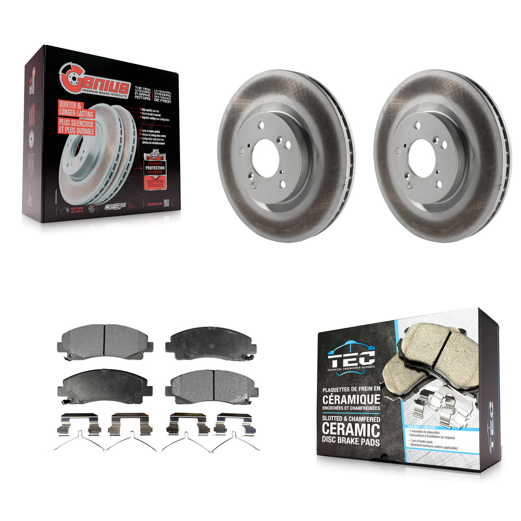 [Front] 2009-2014 Acura TL Premium Coated Rotors & Ceramic Pads Brake Kit For Max Braking