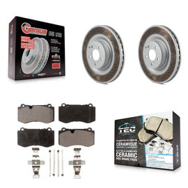 Front Coated Brake Rotor Ceramic Pad Kit For Mercedes-Benz S550 SL550 CL550 S600