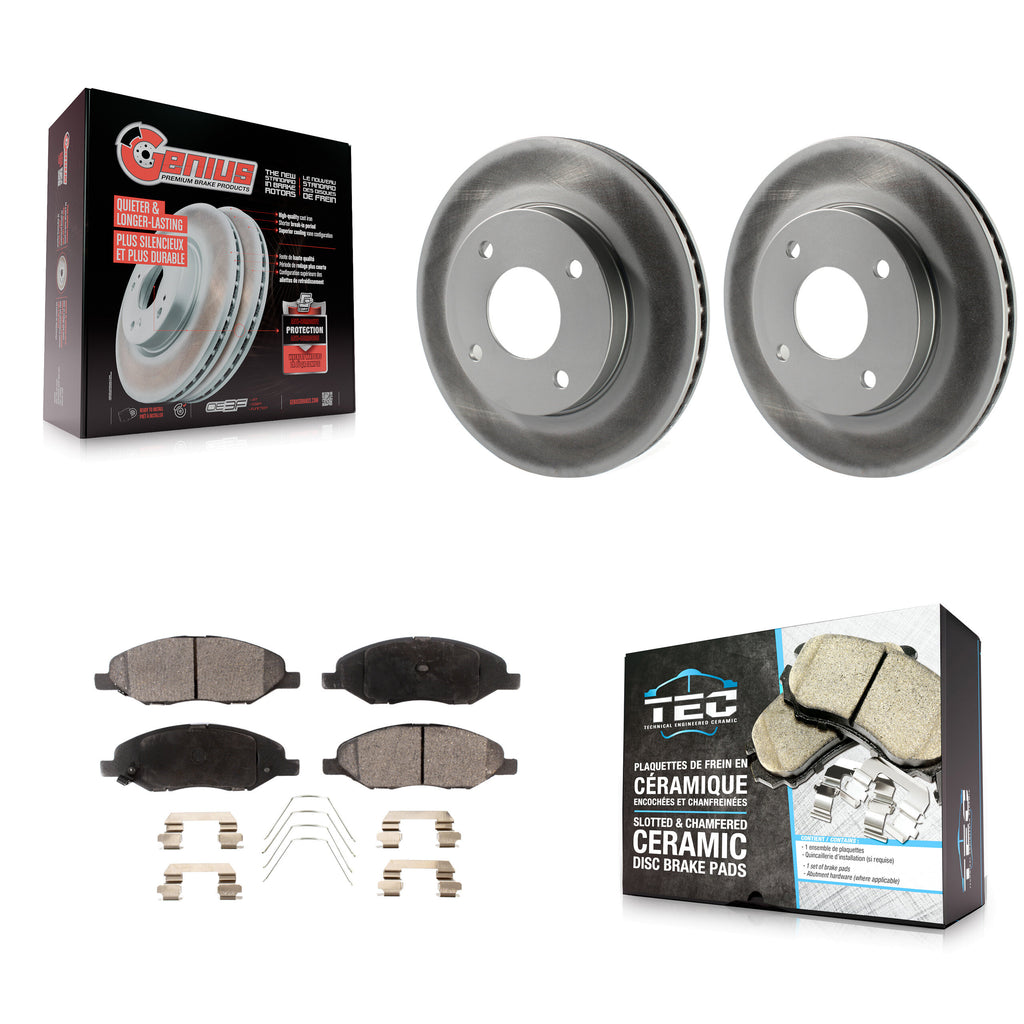 [Front] 2009-2011 Nissan Versa 1.6L Premium Coated Rotors & Ceramic Pads Brake Kit For Max Braking