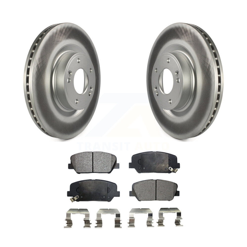 Front Coated Disc Brake Rotors And Ceramic Pads Kit For Hyundai Genesis Coupe