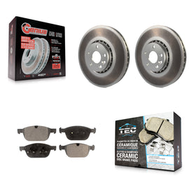 [Front] 2010-2015 Volvo XC60 Premium Coated Rotors & Ceramic Pads Brake Kit For Max Braking