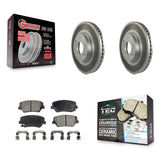 Front Coated Disc Brake Rotor & Ceramic Pad Kit For Kia Sorento Hyundai Santa Fe
