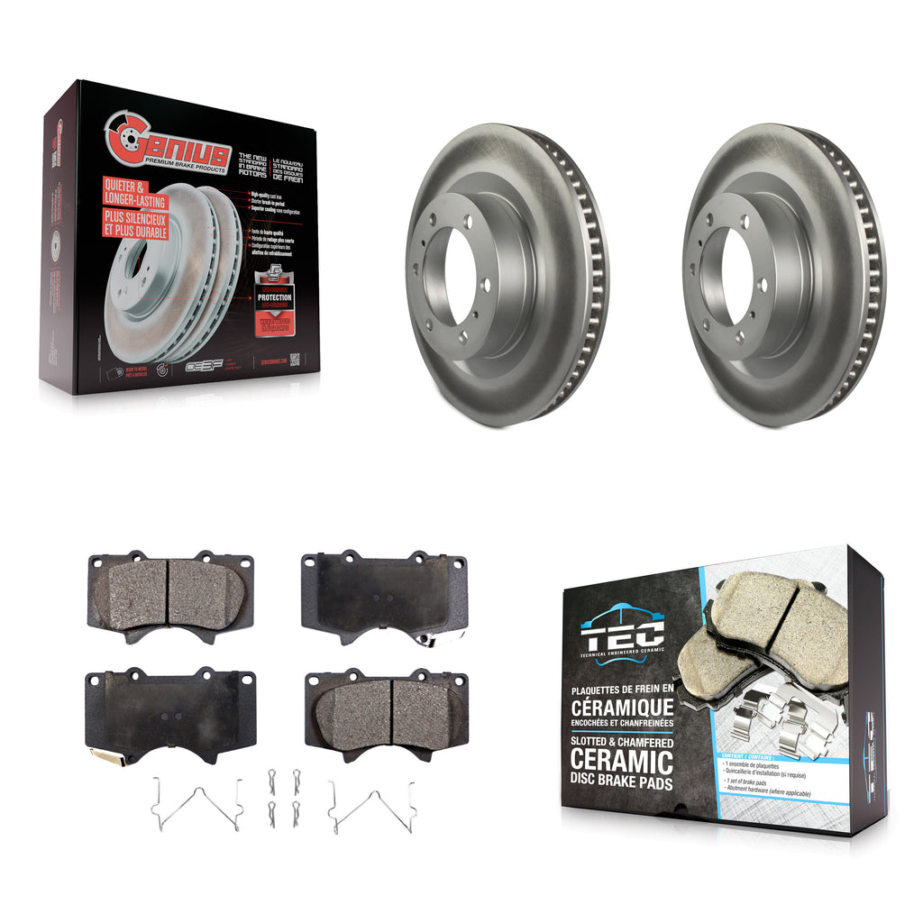 Front Coat Brake Rotors Ceramic Pad Kit For 2010-2022 Toyota 4Runner Lexus GX460