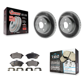 Front Coated Disc Brake Rotor & Ceramic Pad Kit For Mercedes-Benz C300 C250 C230