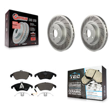 Charger l'image dans la galerie, Front Coated Brake Rotor &amp; Ceramic Pad Kit For Mercedes-Benz E350 C300 C350 E400