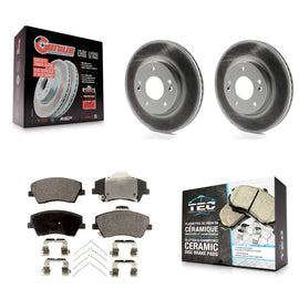 Front Coated Disc Brake Rotors And Ceramic Pads Kit For Hyundai Elantra