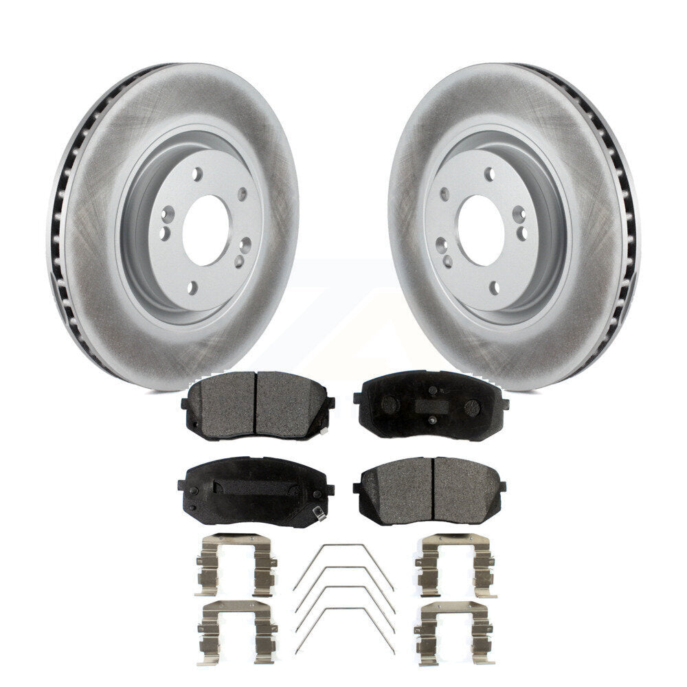 Front Coated Disc Brake Rotors And Ceramic Pad Kit For Hyundai Sonata Kia Optima