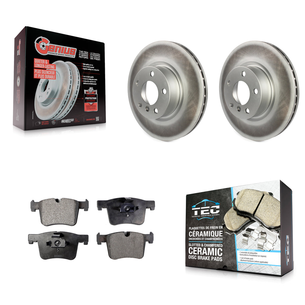 Front Coated Disc Brake Rotors And Ceramic Pads Kit For BMW X3 X4