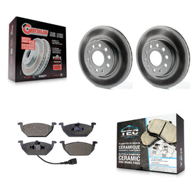 Front Coated Disc Brake Rotors And Ceramic Pads Kit For Volkswagen Jetta