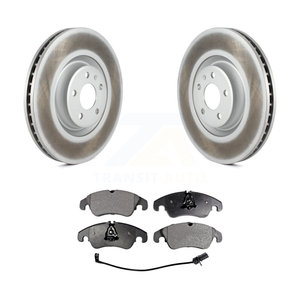 Front Coated Disc Brake Rotors And Ceramic Pads Kit For Audi A6