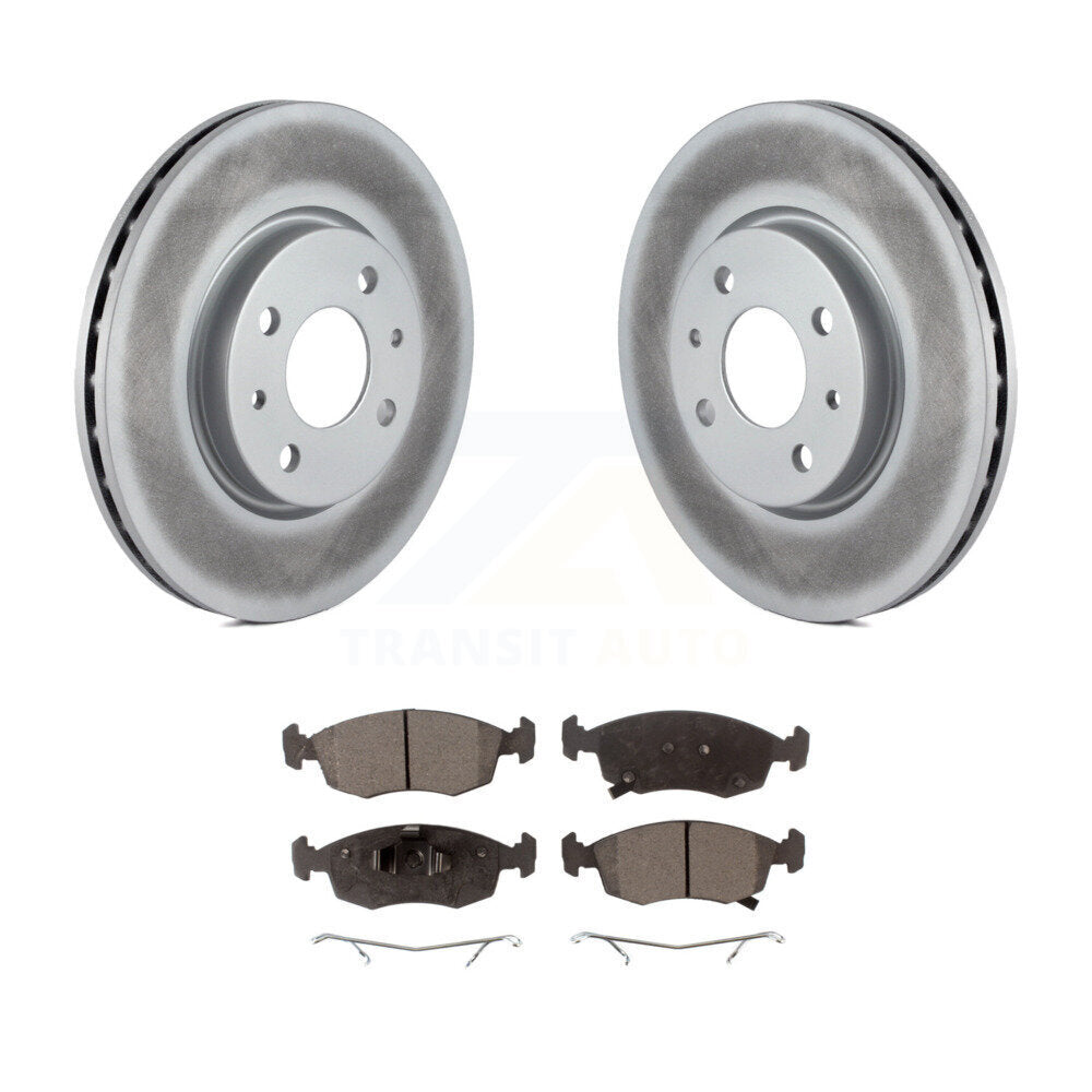 Front Coated Disc Brake Rotors And Ceramic Pads Kit For Fiat 500