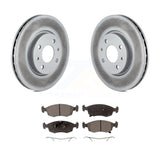 Front Coated Disc Brake Rotors And Ceramic Pads Kit For Fiat 500