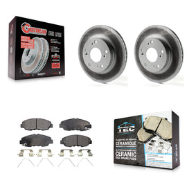Front Coated Disc Brake Rotors And Ceramic Pads Kit For Honda Civic