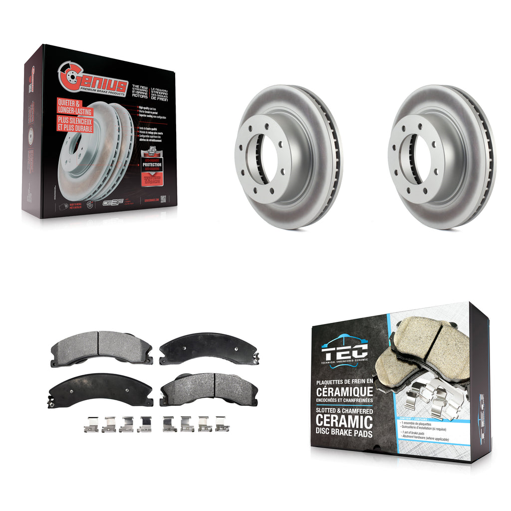 Front Coat Brake Rotor Ceramic Pad Kit For 2012-2021 Nissan NV2500 NV3500 NV1500