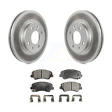 Front Coated Disc Brake Rotors And Ceramic Pads Kit For Hyundai Accent Kia Rio