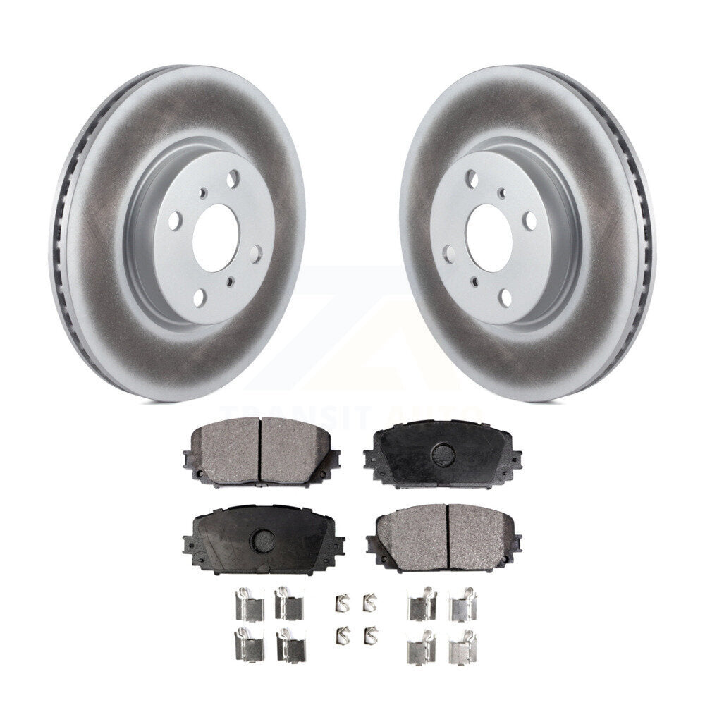 Front Coated Disc Brake Rotors And Ceramic Pads Kit For Toyota Yaris