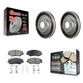 [Front] 2013 Acura ILX 2.0L Premium Coated Rotors & Ceramic Pads Brake Kit For Max Braking