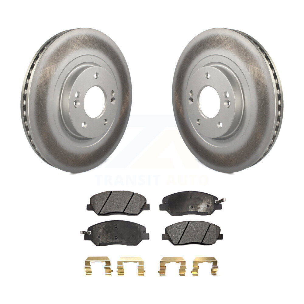 Front Coated Brake Rotors Ceramic Pad Kit For 2013-2016 Hyundai Santa Fe XL 3.3L