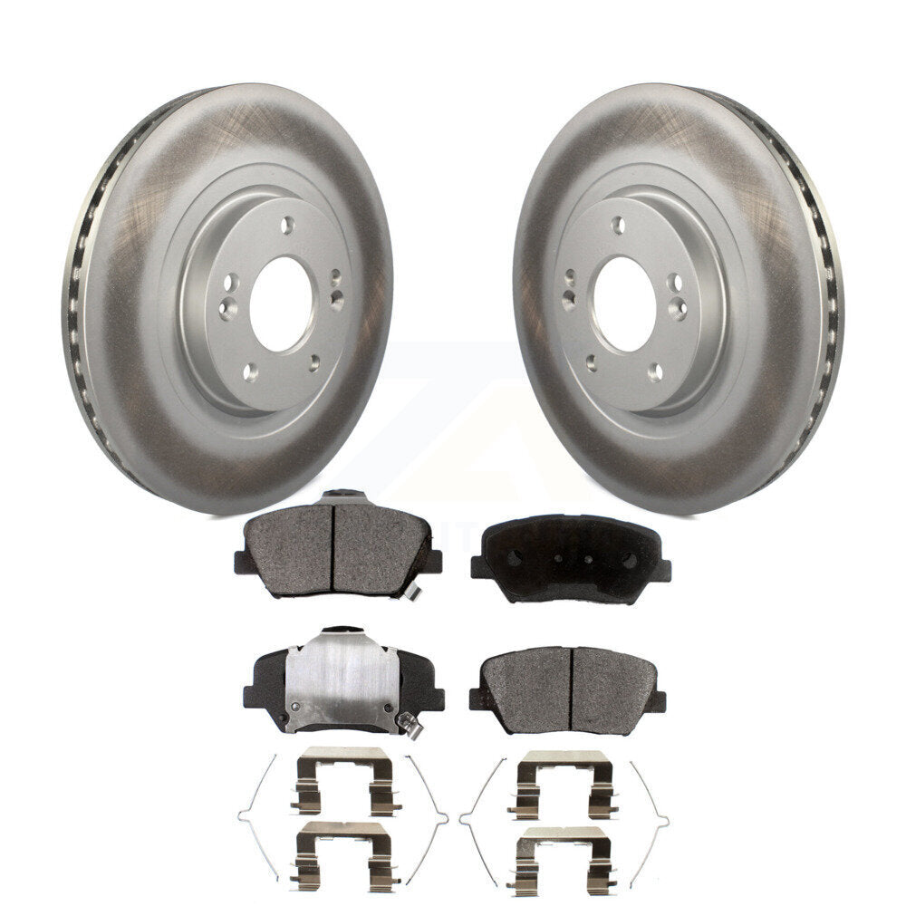 Front Coated Brake Rotors Ceramic Pad Kit For Kia Sorento Hyundai Santa Fe Sport