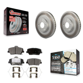 Front Coated Brake Rotors Ceramic Pad Kit For Kia Sorento Hyundai Santa Fe Sport