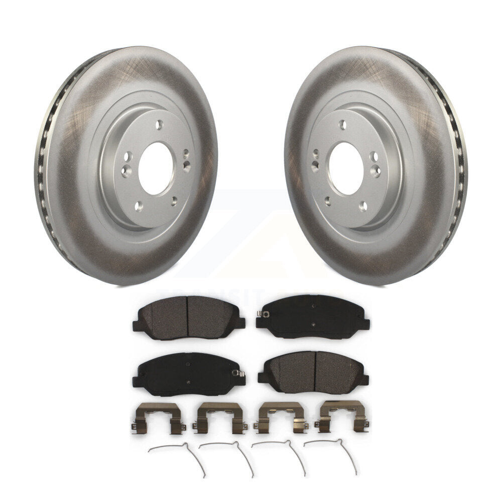 Front Coated Disc Brake Rotors And Ceramic Pads Kit For Hyundai Santa Fe XL