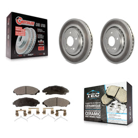 Front Coat Disc Brake Rotors Ceramic Pad Kit For Honda Pilot Acura MDX Ridgeline