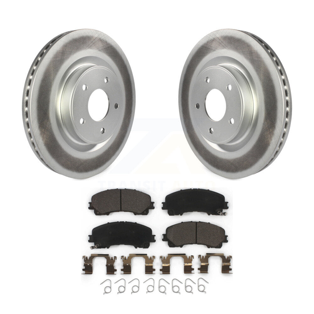 Front Coated Disc Brake Rotors And Ceramic Pads Kit For INFINITI Q50 QX50 Q60