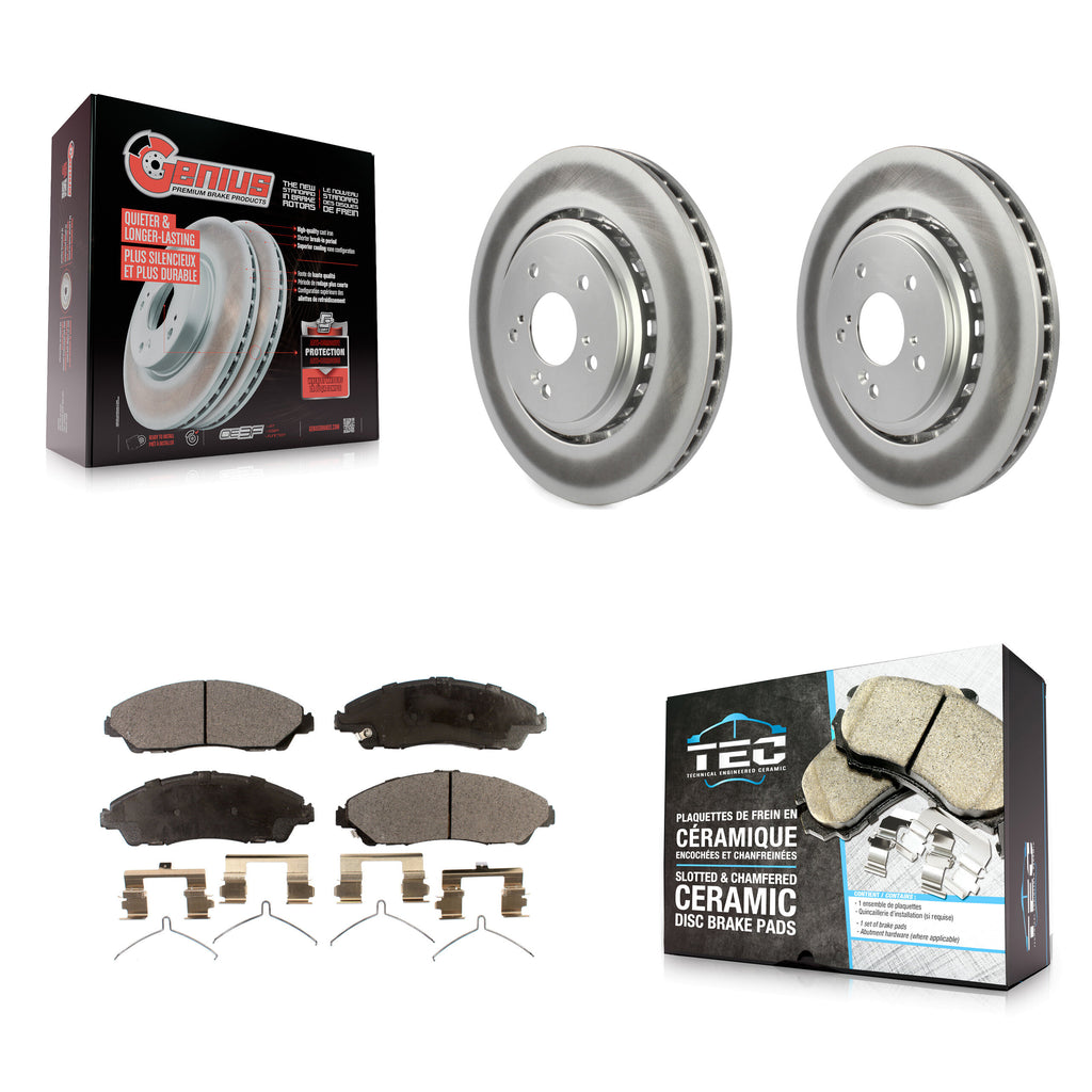 [Front] 2014-2016 Acura MDX Premium Coated Rotors & Ceramic Pads Brake Kit For Max Braking