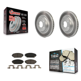 Front Coated Disc Brake Rotors And Ceramic Pads Kit For Mazda 3 CX-3 Sport