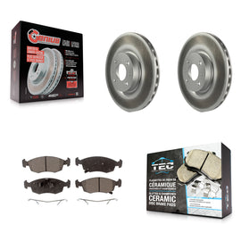 Front Coated Disc Brake Rotors And Ceramic Pads Kit For Fiat 500