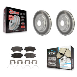 Front Coated Brake Rotor Ceramic Pad Kit For Hyundai Elantra Tucson Kia Sportage