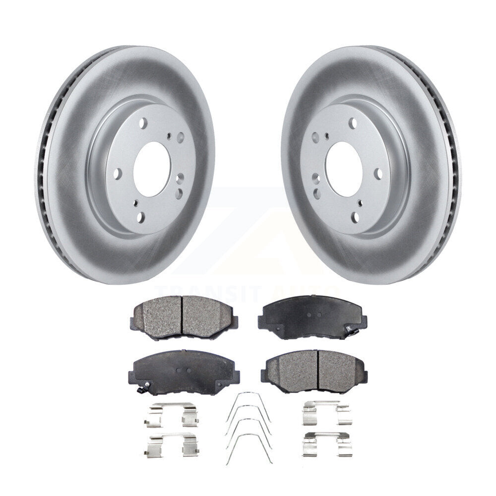 Front Coated Disc Brake Rotors And Ceramic Pads Kit For Honda Civic