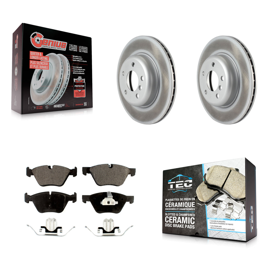 Front Coated Disc Brake Rotors And Ceramic Pads Kit For BMW 528i xDrive