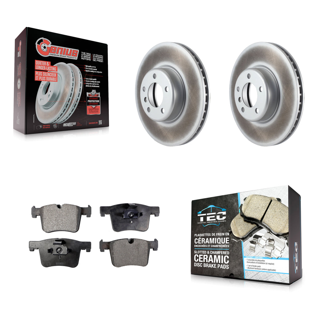 Front Coated Brake Rotor & Ceramic Pad Kit For BMW 335i xDrive 435i 328i GT 328d