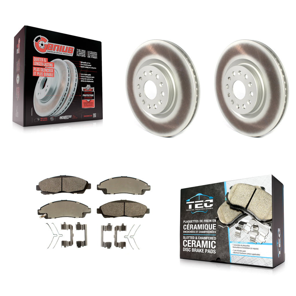 Front Coated Disc Brake Rotor Ceramic Pad Kit For Cadillac XT5 Buick Enclave XT6