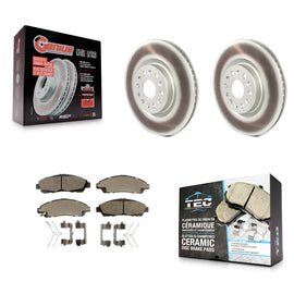Front Coated Disc Brake Rotor Ceramic Pad Kit For Cadillac XT5 Buick Enclave XT6