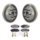 Front Coated Disc Brake Rotor Ceramic Pad Kit For Ford F-150 Lincoln Mark LT RWD