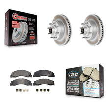 Charger l'image dans la galerie, Front Coat Brake Rotor Hub Ceramic Pad Kit For Ford E-350 Super Duty E-250 E-150